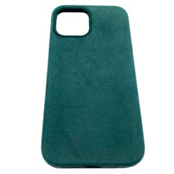 Чехол iPhone 12 Pro Max (6.7) Alcantara Case (без MagSafe) в упаковке Зеленый