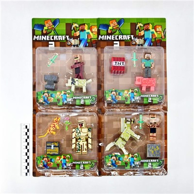 Minecraft2 (№SJ6000) фигурка 1герой+1животное и аксессуары (10видов)