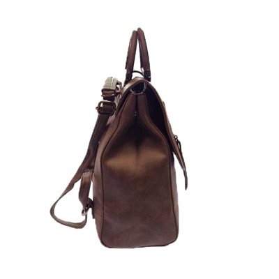 Объёмный сумка-рюкзак Indigo из эко-кожи пурпурно-коричневого цвета.