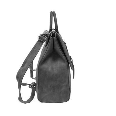 Объёмный сумка-рюкзак Indigo из эко-кожи тёмно-графитового цвета.