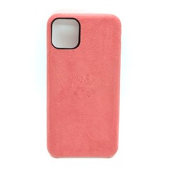 Чехол iPhone 11 Alcantara Case в упаковке Красная Ягода