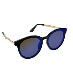 Стильные женские очки оверсайз Ellou чёрного цвета с синими линзами.