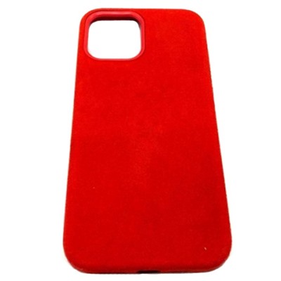 Чехол iPhone 12 Pro Max (6.7) Alcantara Case (без MagSafe) в упаковке Красный