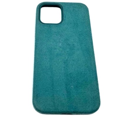 Чехол iPhone 12/12 Pro (6.1) Alcantara Case (без MagSafe) в упаковке Зеленый