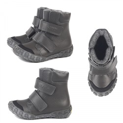 338-БП-10 (темно-серый, 1-721) Ботинки ТОТТА оптом, нат. кожа, байка, размеры 26-30